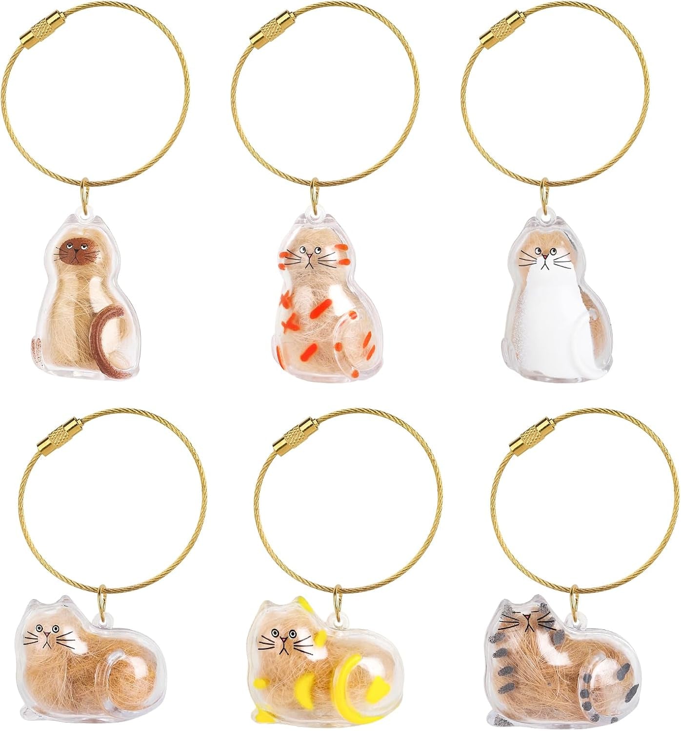 Cat Hair Holder Keychain | Hair Storage Bottle | Pet Fur Keepsake-Hold Fur & Keys in 6 Heart-Touching Styles, Always Keep Your Beloved Cat Close, Engravable Pet Memorial Gift for Owners