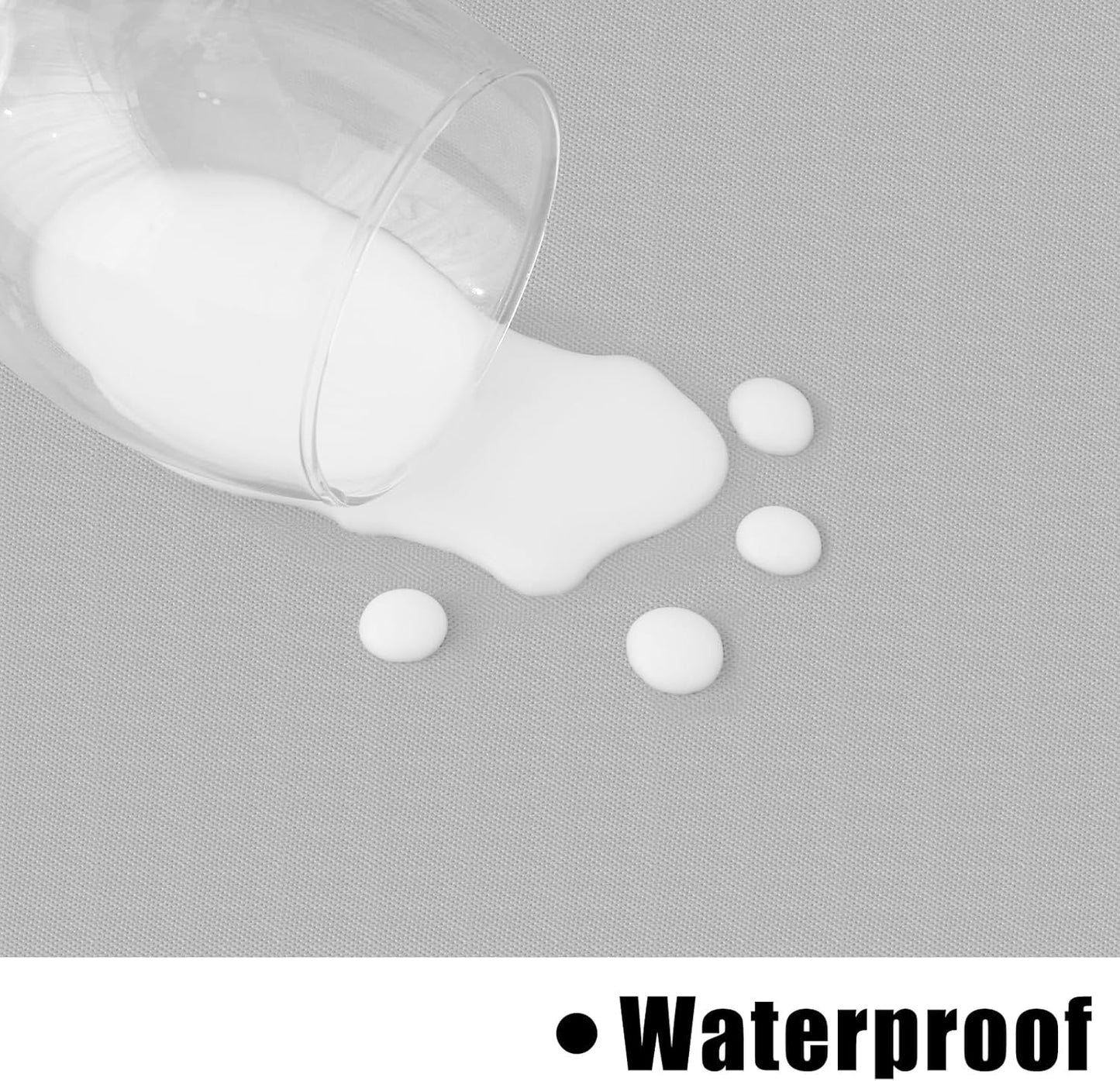 Rectangle Vinyl Tablecloth, Waterproof Spillproof Plastic Flannel Backed Table Cloth, Wipe Clean Table Cover for Dining, Buffet Parties and Camping (Light Grey, 54" X 78")