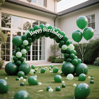 Green Balloons 145 Pcs Dark Green Safari Party Decorations Different Sizes of 18 12 10 5 Inch Emerald Green Balloons for Balloon Garland Balloon Arch as Wedding Birthday Party Decorations
