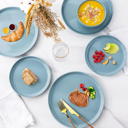 Ceramic Dinnerware Set for Four - 12-Piece Stoneware Plates and Bowls, Handmade, Chip and Scratch Resistant, Dishwasher and Microwave Safe