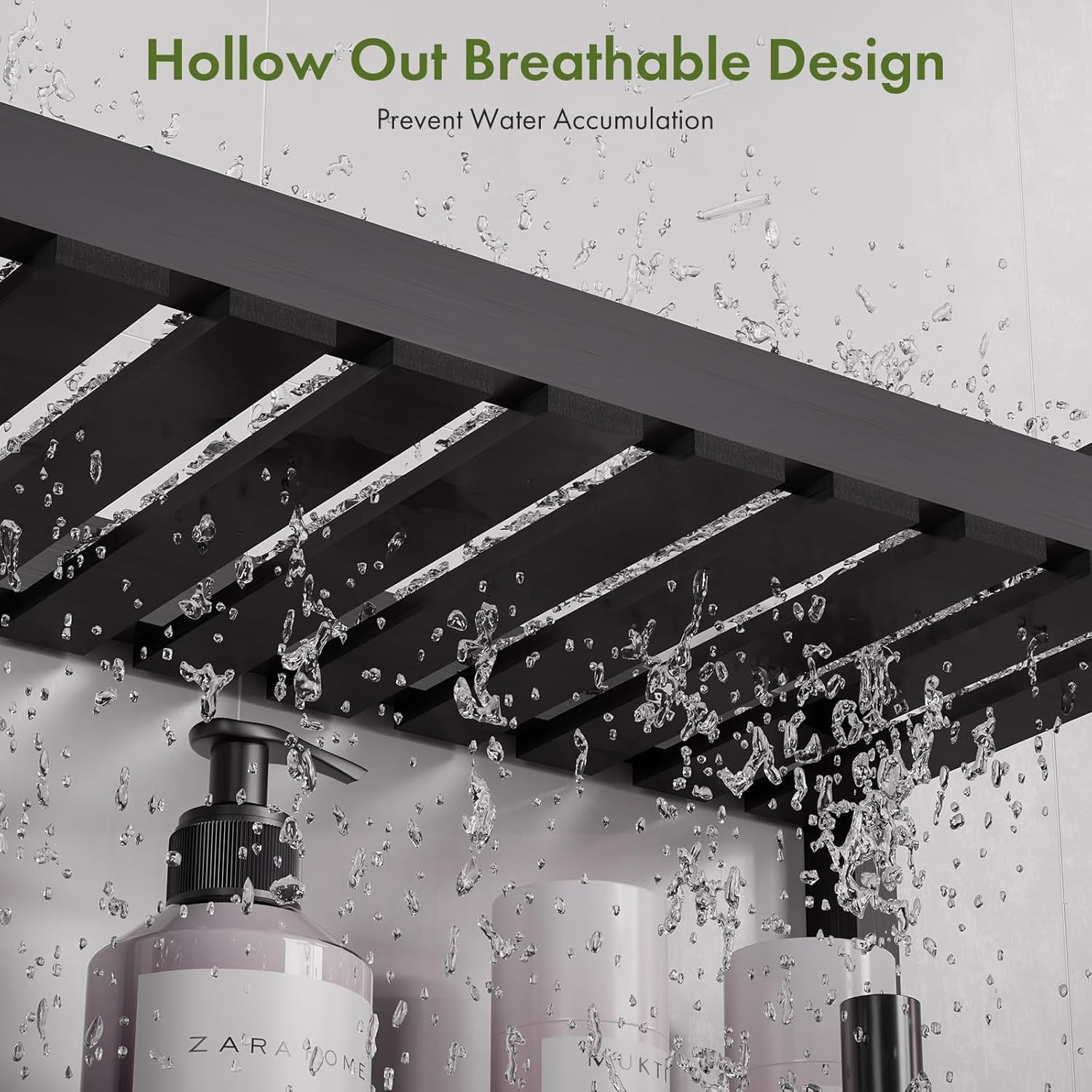 Bamboo over the Toilet Storage Shelf - 2-Tier Bathroom Organizers and Storage Shelves, 2 in 1 Dual Stable above over Toilet Bathrooms Shelf Home Storages Rack for Small Bathroom, Black