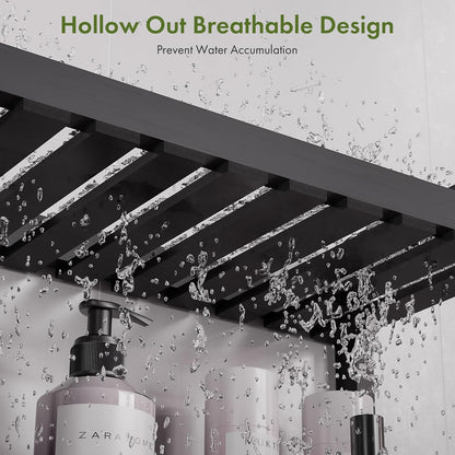 Bamboo over the Toilet Storage Shelf - 2-Tier Bathroom Organizers and Storage Shelves, 2 in 1 Dual Stable above over Toilet Bathrooms Shelf Home Storages Rack for Small Bathroom, Black