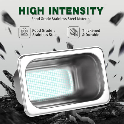 Hotel Pan with Lid 1/9 Size - 4" Deep 4 Packs Stainless Steel Food Pan for Steam Table, Commercial Restaurant, anti Jam, Buffet