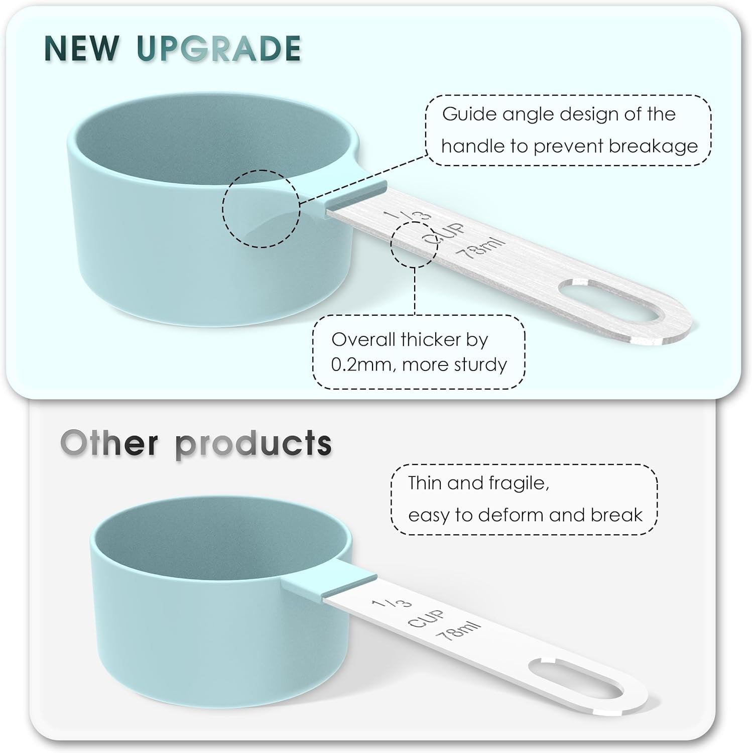 Measuring Cups & Spoons Set, Stackable Cups and Spoons, Nesting Measure Cups with Stainless Steel Handle, Kitchen Gadgets for Cooking & Baking (Black)