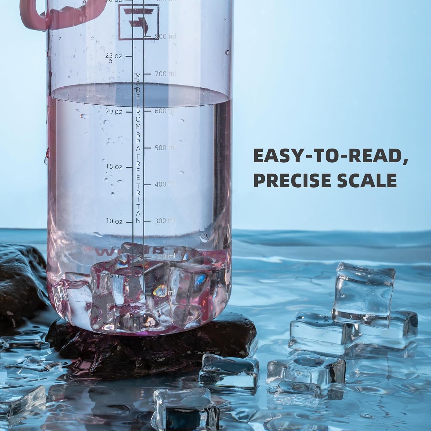 32 Oz Clear Water Bottle with Fast-Flow Spout Lid, Bpa-Free Tritan, Wide Mouth, Leakproof, Reusable Bottle for Gym, School, Office, Travel (Cherry Blossom)