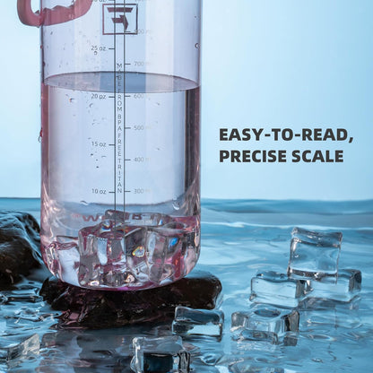 32 Oz Clear Water Bottle with Fast-Flow Spout Lid, Bpa-Free Tritan, Wide Mouth, Leakproof, Reusable Bottle for Gym, School, Office, Travel (Cherry Blossom)