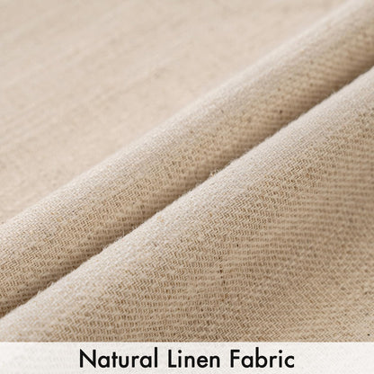 Set of 2 Decorative Linen Pillow Covers, 18x18 Inches, Natural Beige, Farmhouse-Style Neutral Throw Pillowcases for Couch, Sofa, and Bed Decor in Living Room