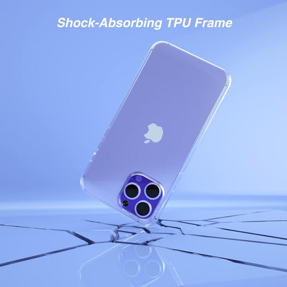 for Iphone 14 Pro Max [6.7 Inch] [1 X Phone Case+1 X Glass Screen Protector] Shock Absorption Bumper PC and TPU Clear Cover, Dynamic Island Compatible, Sensor Protection Tempered Glass