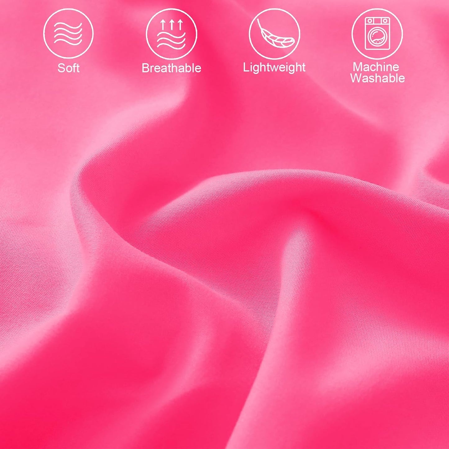 Bohemian Pom Pom Ball Fringe Queen Comforter Set, 3-Piece Lightweight Down Alternative Bedding for All Seasons in Hot Pink