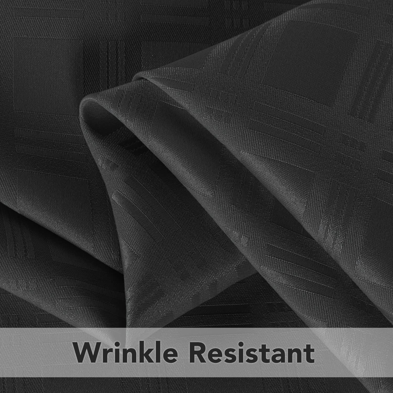 210GSM Solid Checkered Jacquard Table Cloth - Heavy Duty Waterproof Wrinkle Free Microfiber Tablecloth, Decorative Fabric Table Cover for Outdoor and Indoor Use (Dark Grey, round 70 Inch)