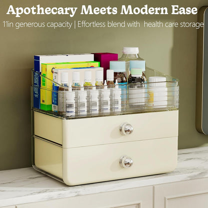 Makeup Organizer Skincare Organizers with Extra Large Drawer - Bathroom Organizers and Storage Cosmetic Display Case for Bathroom Countertop, Bedroom Vanity Desk, Lipstick Organizer, Cream