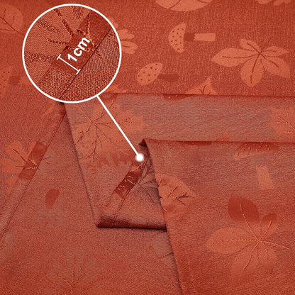 Rectangle Thanksgiving Tablecloth, Waterproof Jacquard Fall Table Cloth, Damask Cloth Table Cover for Harvest Decor (60" X 84", Rust Leaves Pattern)