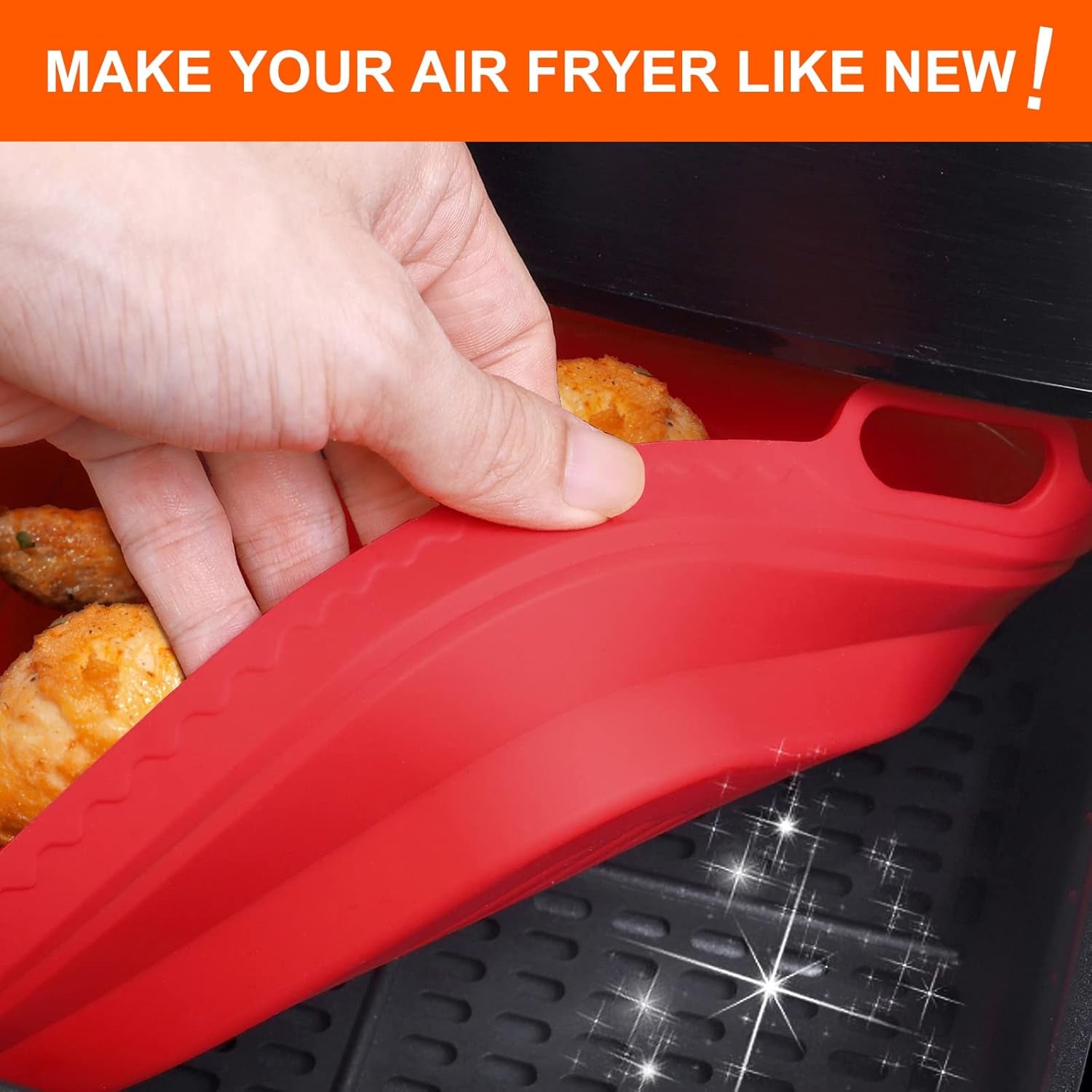 Silicone Air Fryer Liner for Ninja Crispi, 2 Pack Liners Silicone Pot