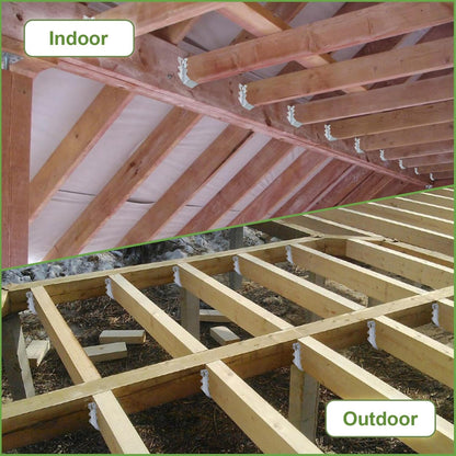 10-Pack 2x6 Steel Joist Hangers, 20-Gauge Galvanized Double Shear Face Mount Rafter Brackets for Wood, Hurricane Ties for Decks, Floors, Ceilings, and Pergolas