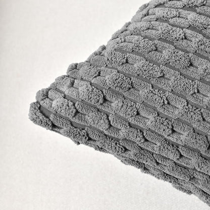 Set of 2 Dark Gray Lumbar Decorative Throw Pillow Covers 12X20 Inch for Couch Living Room Bed Sofa, Modern Farmhouse Boho Home Decor, Soft Plush Grey Corduroy Rectangle Cushion Case