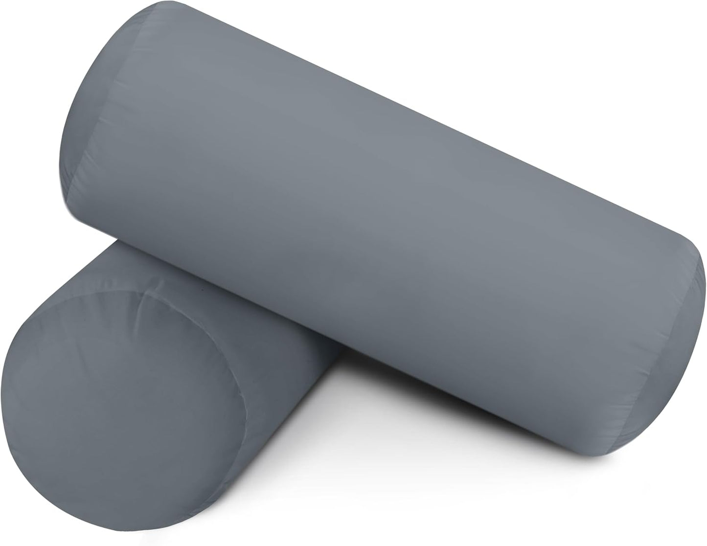 Bolster Pillows Insert (Pack of 2, Grey) - 6 X 16 Inches Bed and Couch Pillows - Indoor Decorative Pillows