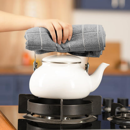 - Microfiber Kitchen Towels, Super Absorbent 18 X 26 Inches, Durable, Soft, and Lint Free Dish Towels, Ideal for Cleaning Dishes, Pans, and Kitchen Appliance (8 Pack, Grey)