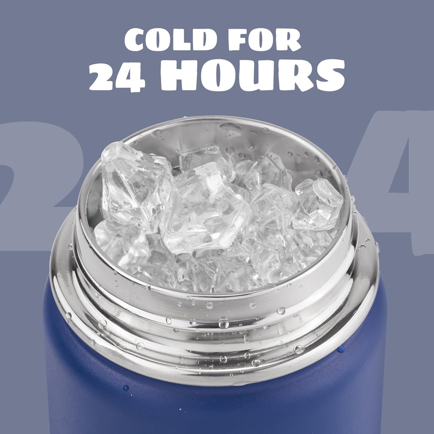 12 Oz Toddler Bottle, Kids Water Bottle for School Boys&Girls with Straws Lids, 304 Stainless Steel Vacuum Insulated Thermos, Bpa-Free, Navy Blue