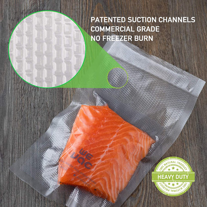 Vacuum Sealer Bags 100 Pint 6X10 Inch for Food Saver, Seal a Meal, Weston. Commercial Grade, BPA Free, Heavy Duty, Great for Vac Storage, Meal Prep or Sous Vide