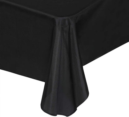 Rectangle Tablecloth 60X102 Inch Washable Polyester Fabric Table Cloth for Wedding Party Dining Banquet Decoration（60X102, Black）