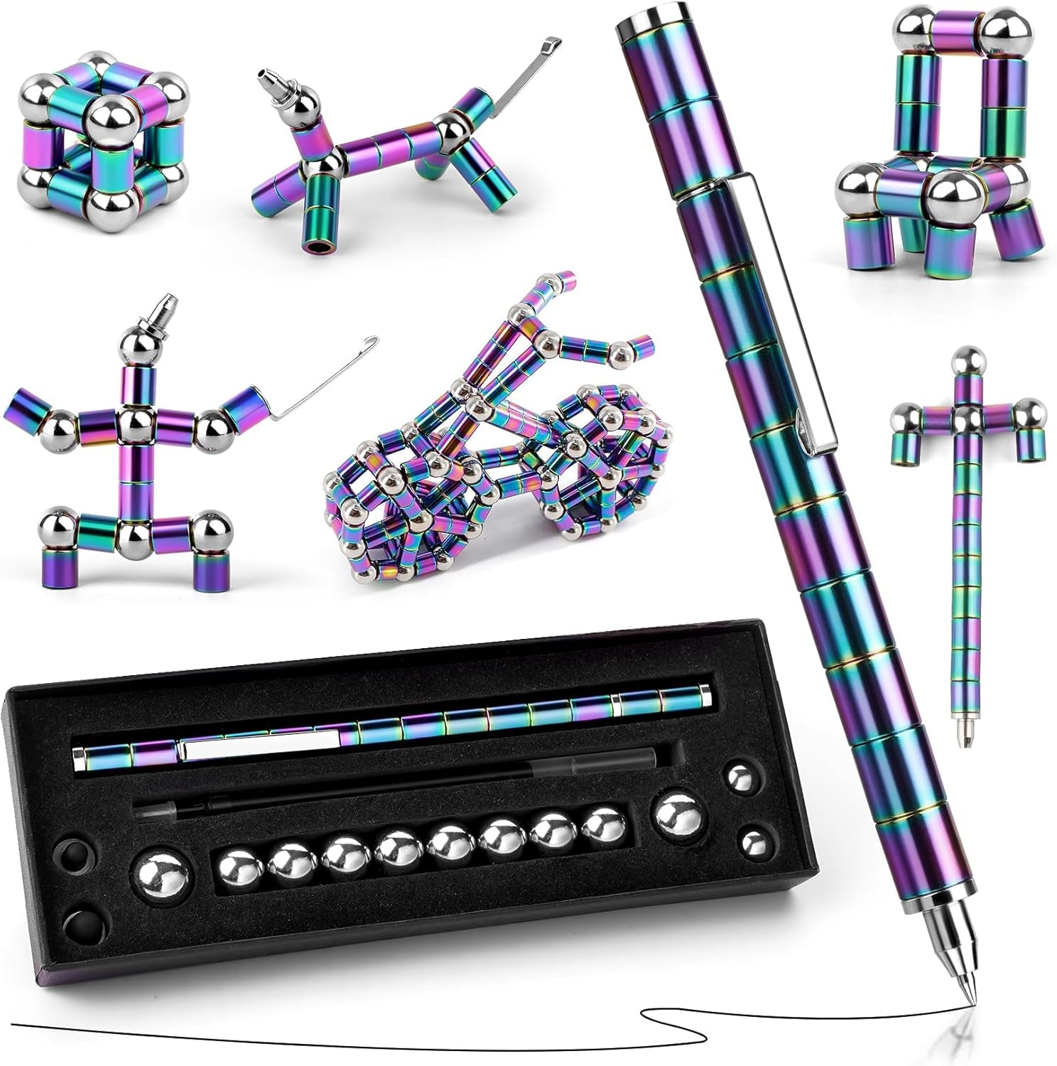 Magnetic Fidget Pen - Stress Relief Writing Tool and Decompression Toy, Ideal Gift for Teens and Family