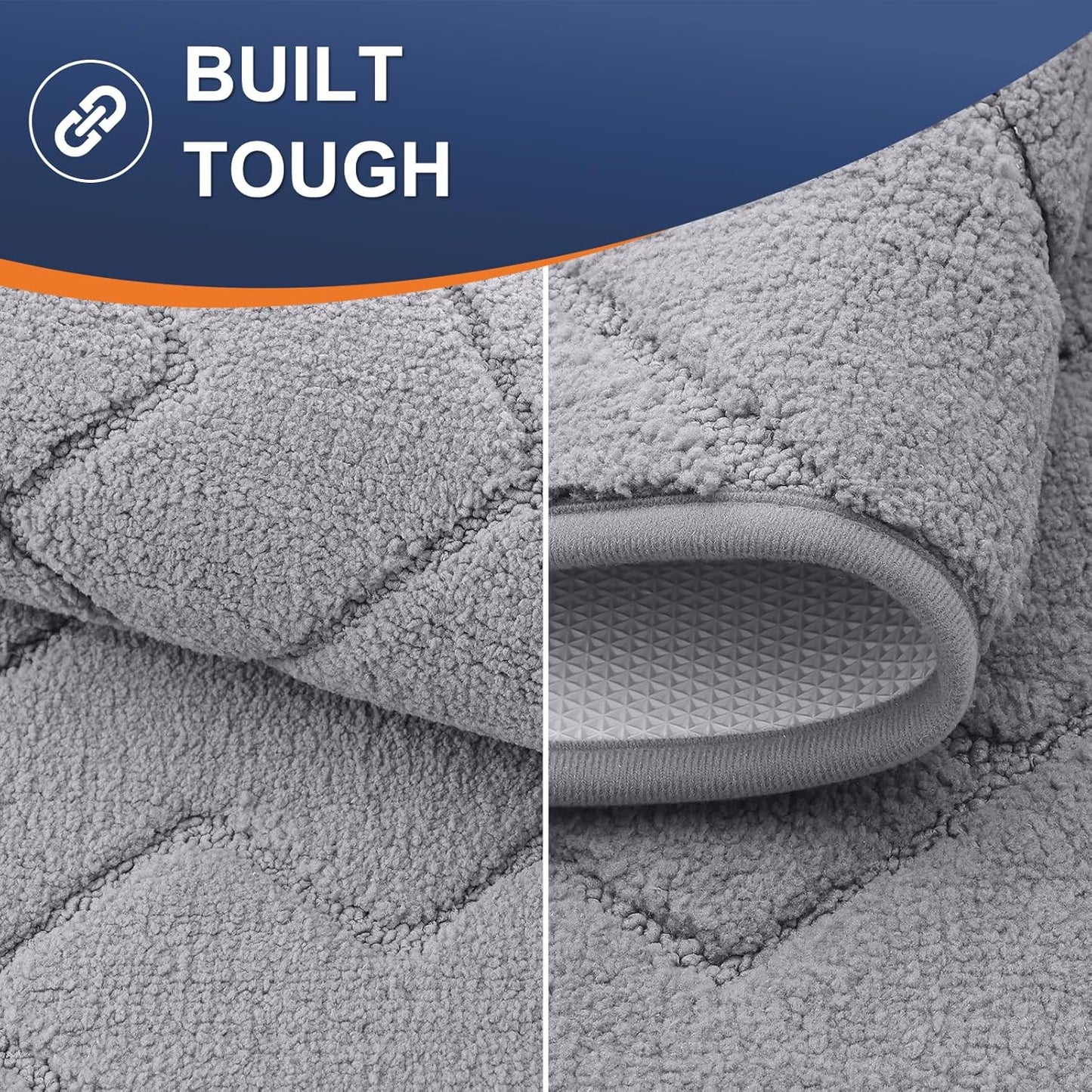 Indoor Door Mat, 32X20, Dirt Resistant and Absorbent, Sturdy Non-Slip Rubber Backing, Easy to Clean, Washable Low-Profile Doormat for Entryway, Medium Gray