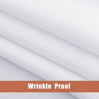 White Stripe Textured Tablecloth Set, 2 Pack - 54 x 54 Inches - Stain-Resistant and Washable Square Table Covers for Events, Banquets, and Weddings