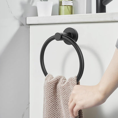 Towel Holder for Bathroom Wall Matte Black Bathroom Toilet Paper Roll Holders 304 Stainless Steel Shower Towel Hooks 4 Packs