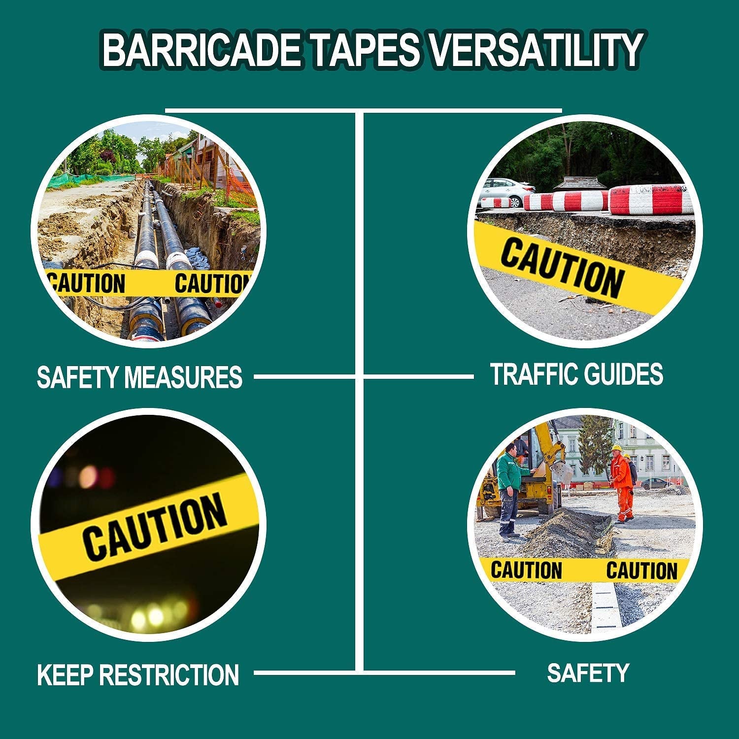 Halloween Decorations Caution Tape 2 Pack, 3" X1000Ft Safty Tape Yellow Caution Tape Roll, Construction Tape for Danger/Hazard Areas/Crime Scene Halloween Party Decorations