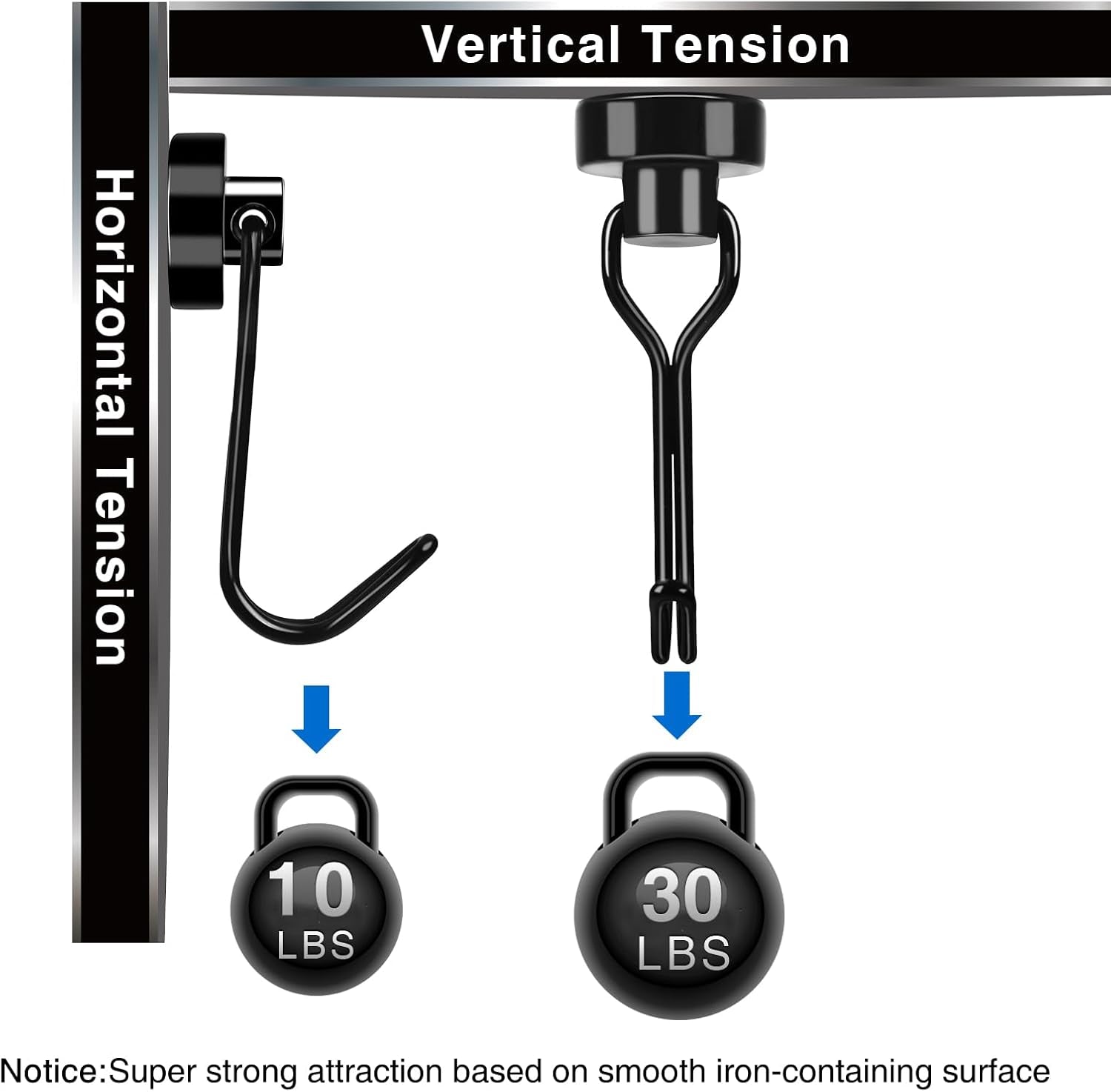 Hooks, 30Lbs+ Magnetic Magnet Hook 2025 Cruise Cabin Ship Essentials Heavy Duty Strong Refrigerator Fridge Hanging for Classroom Beach Vacation Kitchen Grills Home Mug Hanger (6 Pack)