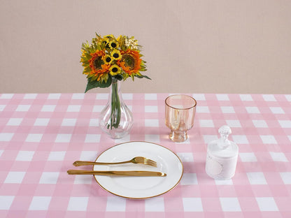 3 Packs Pink Gingham Tablecloth Pink and White Checkered Tablecloths 54 X 108 Inches Disposable Plastic Gingham Tablecovers Waterproof Rectangle Picnic Table Covers for Birthday Party Supplies