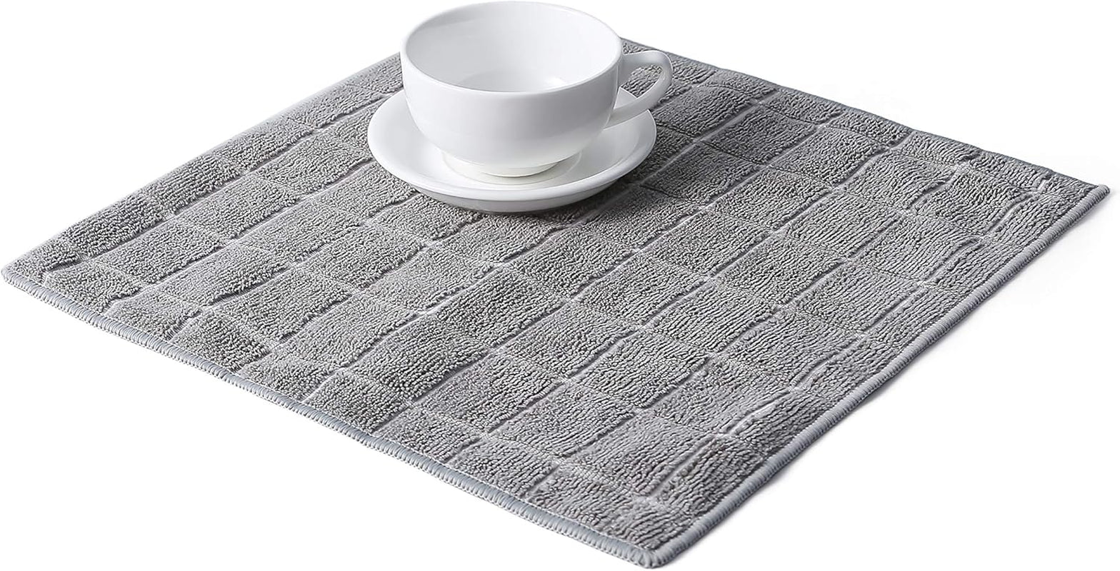 Microfiber Kitchen Rags, Cleaning Cloth for Dishes, All-Purpose - Absorbent and Lint Free Household Dish Rags with Scrub Side, 6 Pack Size 12” X 12”