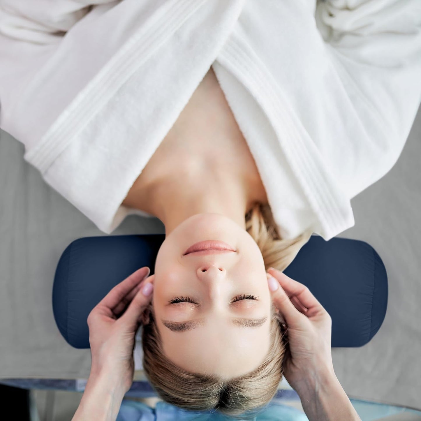 Bolster Pillows Insert (Pack of 2, Navy) - 6 X 16 Inches Bed and Couch Pillows - Indoor Decorative Pillows