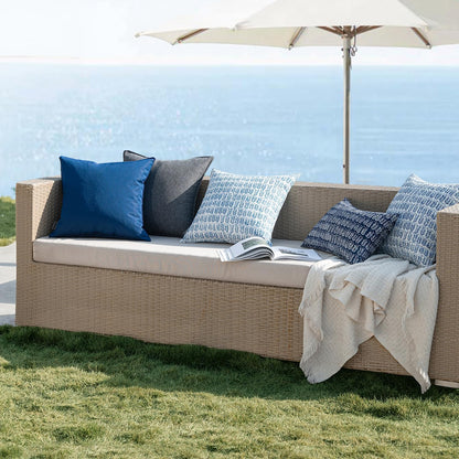 Set of 2 Waterproof Outdoor Throw Pillows - 18" x 18" Fade-Resistant Cushions with Inserts, Fluffy Decorative Pillows for Patio, Garden, and Sofa Use in Dark Blue