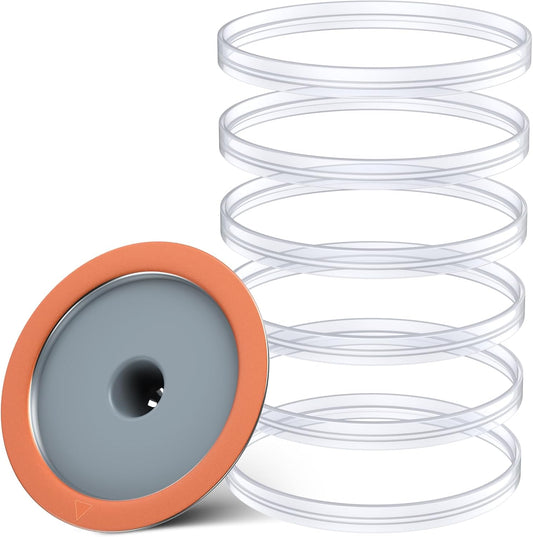 Reusable K Cup Coffee Filters,Universal Stainless Steel Refillable K Cups Filter Use for Keurig 2.0 and 1.0 Coffee Makers-Brewers (6 Seals & One Lid)