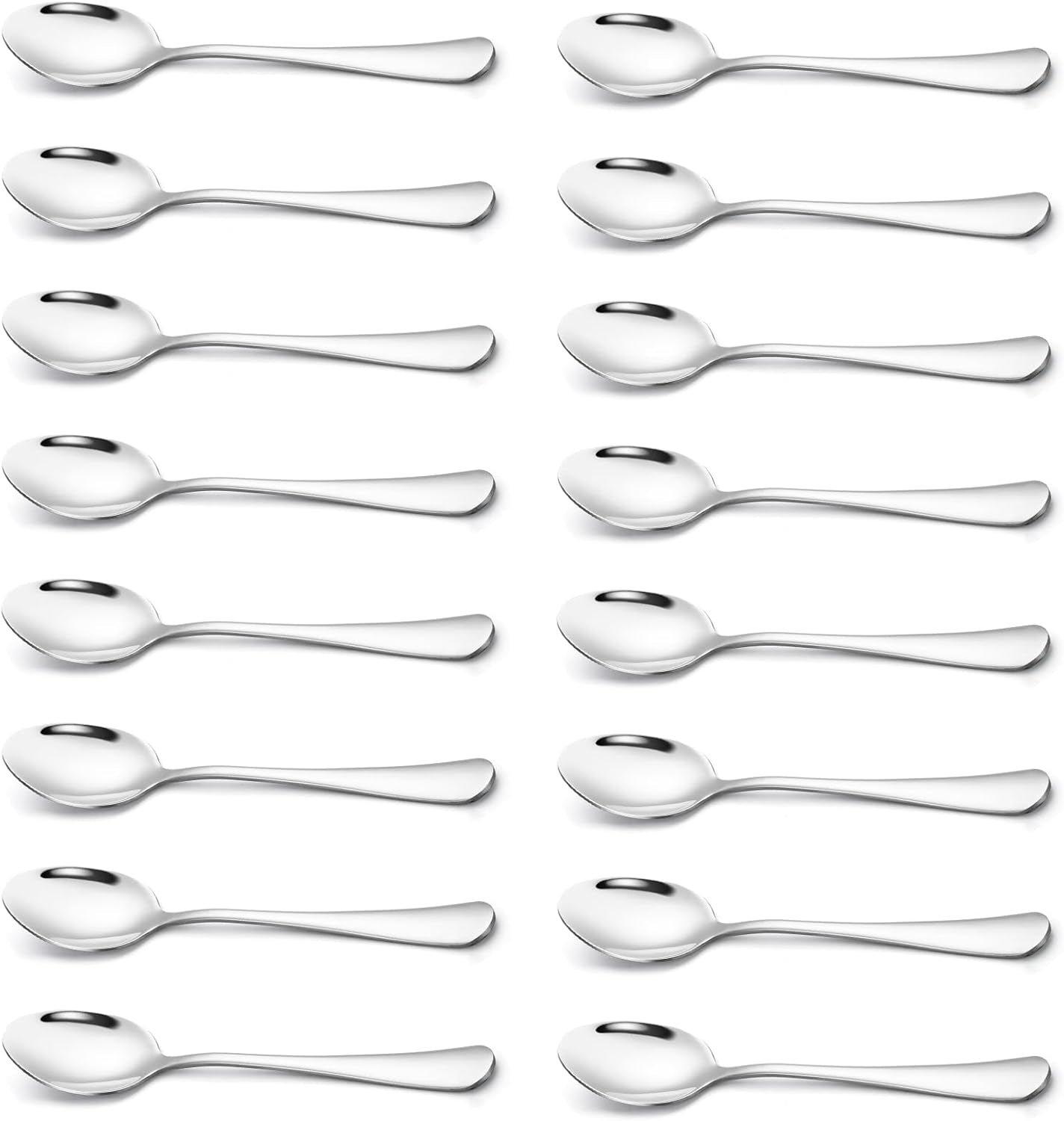 Teaspoons, 16 Piece Spoons Silverware, 6.7 Inches Premium Food Grade Stainless Steel Tea Spoon, Kitchen Dessert Spoons Set, Mirror Finish Dishwasher Safe