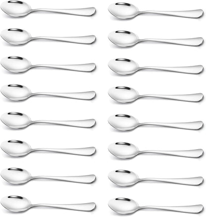 Teaspoons, 16 Piece Spoons Silverware, 6.7 Inches Premium Food Grade Stainless Steel Tea Spoon, Kitchen Dessert Spoons Set, Mirror Finish Dishwasher Safe