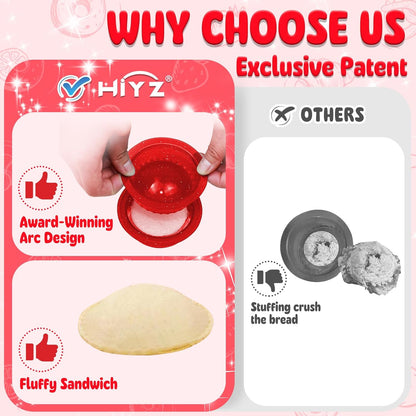 Glitter Sandwich Cutter and Sealer - 5 PCS Decruster Sandwich Maker - Peanut Butter and Jelly Crustless Sandwich Cookie Cutter for Kids Children, Glitter Design