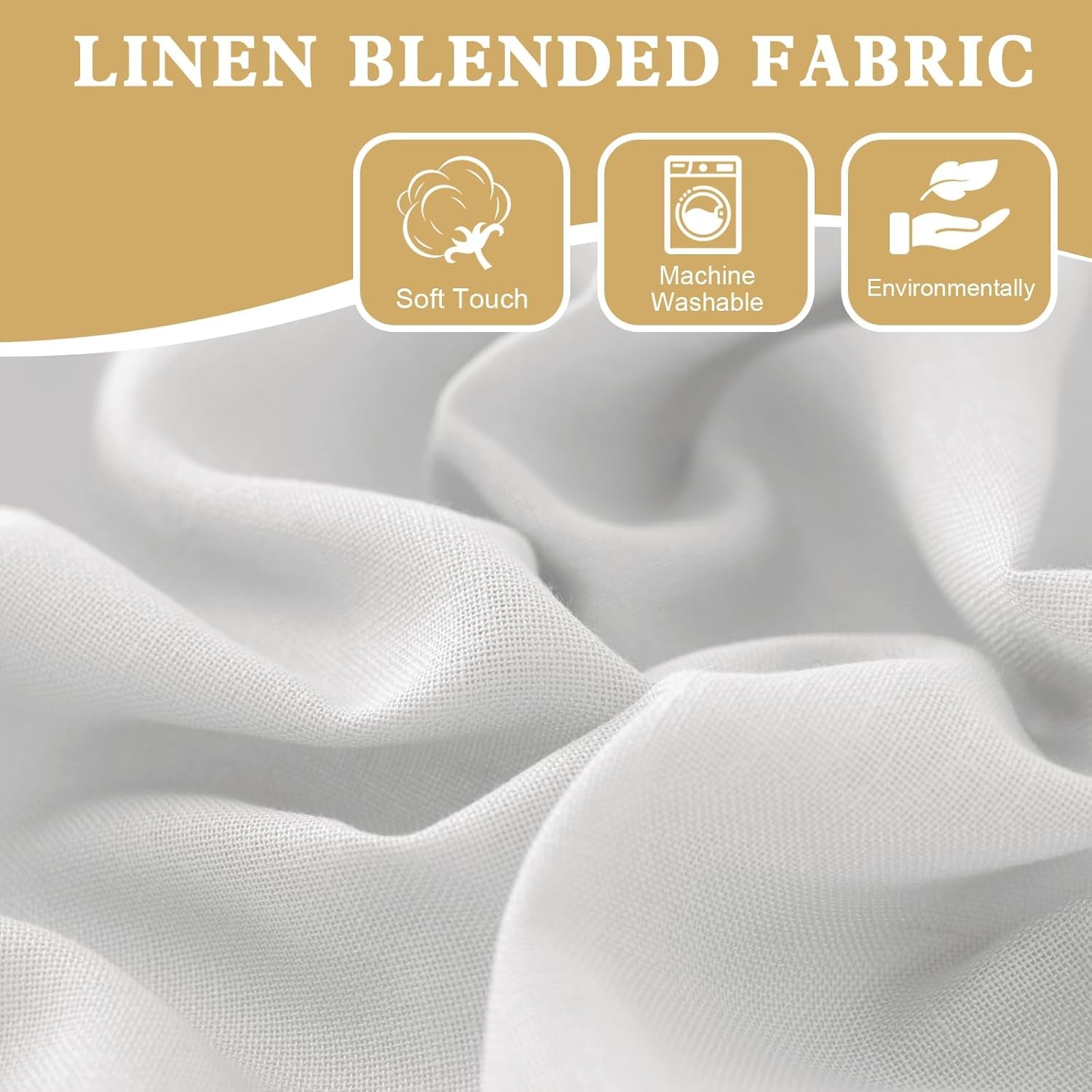 Tie up Linen Curtains 63 Inch Length Nature Linen Textured Privacy Curtain Multi Hanging Ways Shade Balloon Window Shade Rod Pocket Casual Curtain - 42X63 - White