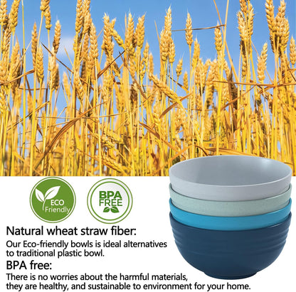 Unbreakable Cereal Bowls 25 OZ Microwave and Dishwasher Safe Bpa-Free Bowl Dessert Bowls for Serving Soup, Oatmeal, Pasta and Salad [Set of 6]