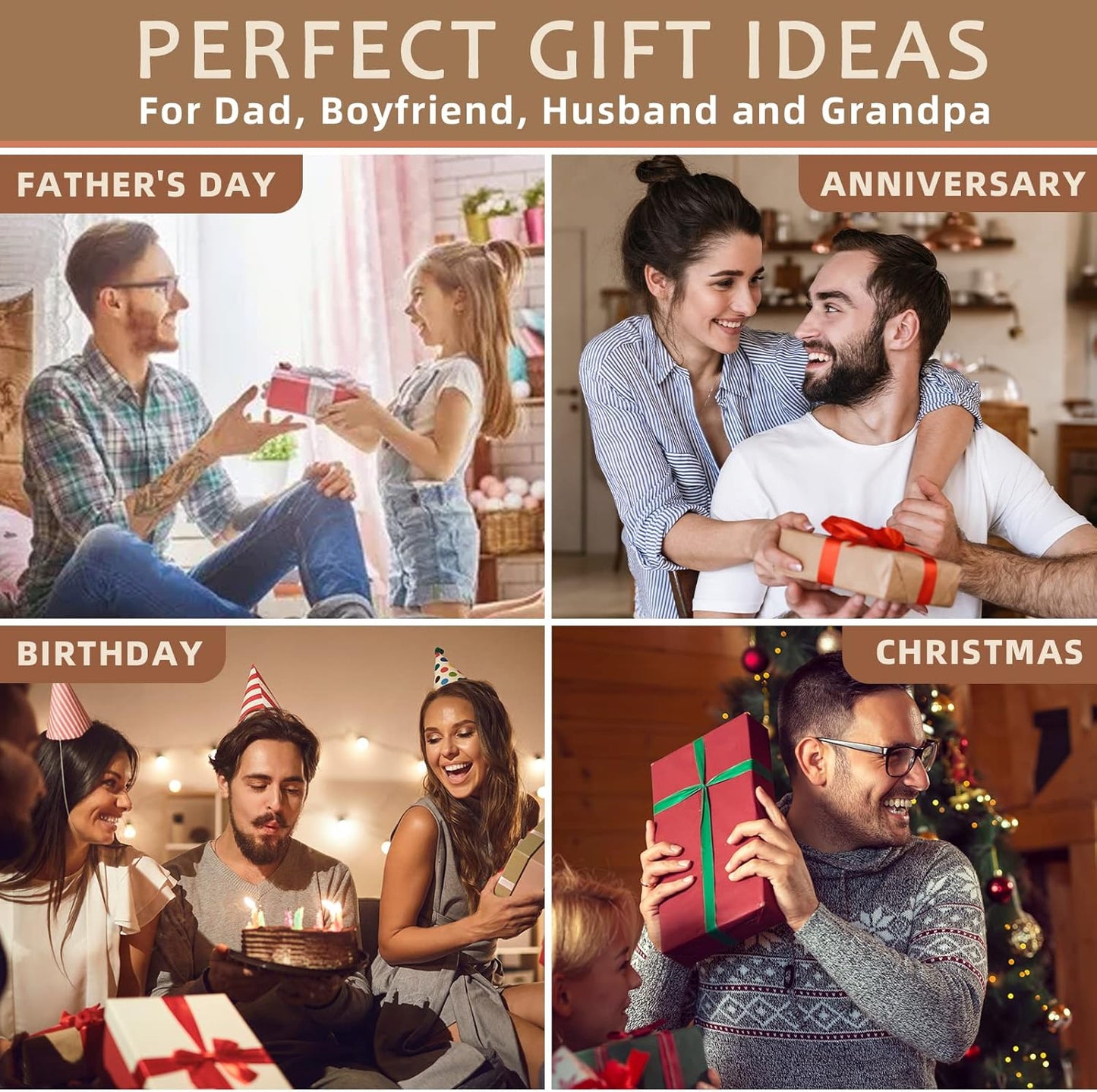 Gifts for Men Him Husband Dad, Wood Phone Docking Station with Drawer, Birthday Anniversary Men Him Husband Boyfriend Gifts from Girlfriend, Mens Nightstand Organizer Presents Ideas