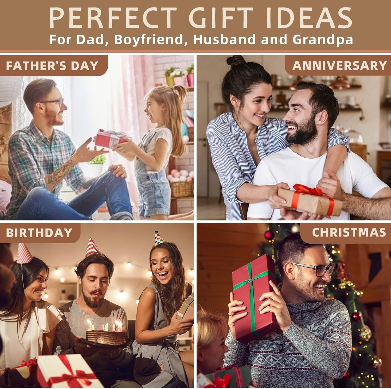 Gifts for Men Him Husband Dad, Wood Phone Docking Station with Drawer, Birthday Anniversary Men Him Husband Boyfriend Gifts from Girlfriend, Mens Nightstand Organizer Presents Ideas