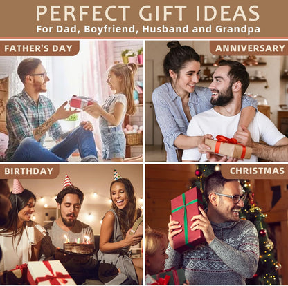 Gifts for Men Him Husband Dad, Wood Phone Docking Station with Drawer, Birthday Anniversary Men Him Husband Boyfriend Gifts from Girlfriend, Mens Nightstand Organizer Presents Ideas