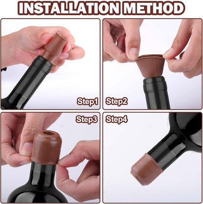 Silicone Wine Stopper,4Pcs Reusable and Unbreakable Glass Bottle Sealer Covers Wine Stoppers, Wine Plug,Wine Cork Stopper for Keeping Wine Champagne Fresh Home Use