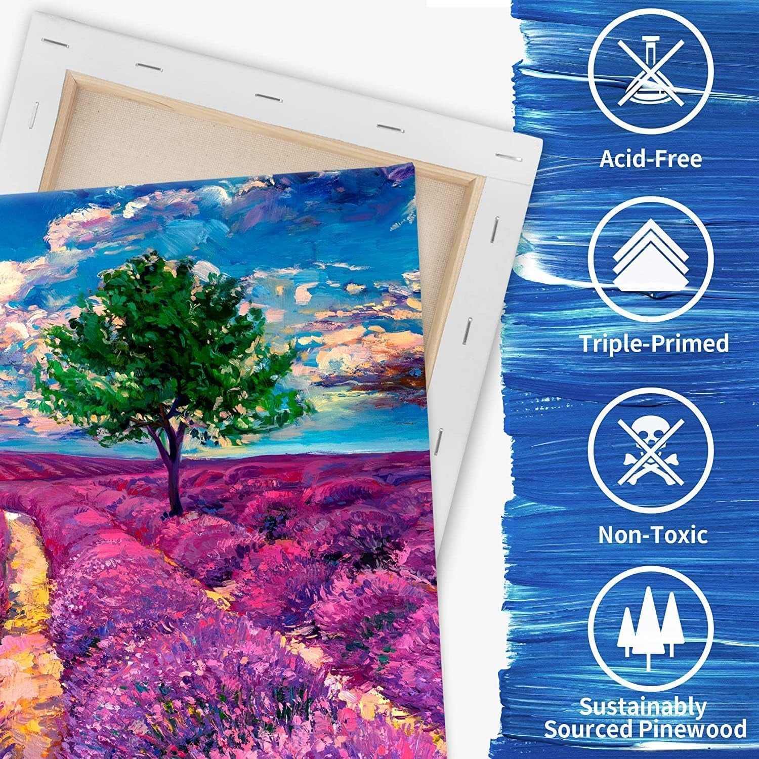 Stretched Canvas for Painting, 5"X7", 8"X10", 11"X14", Pack of 3, Pre-Primed Canvases Wood Framed, Blank White Painting Canvas Boards for Acrylic, Oil and Gouache Painting
