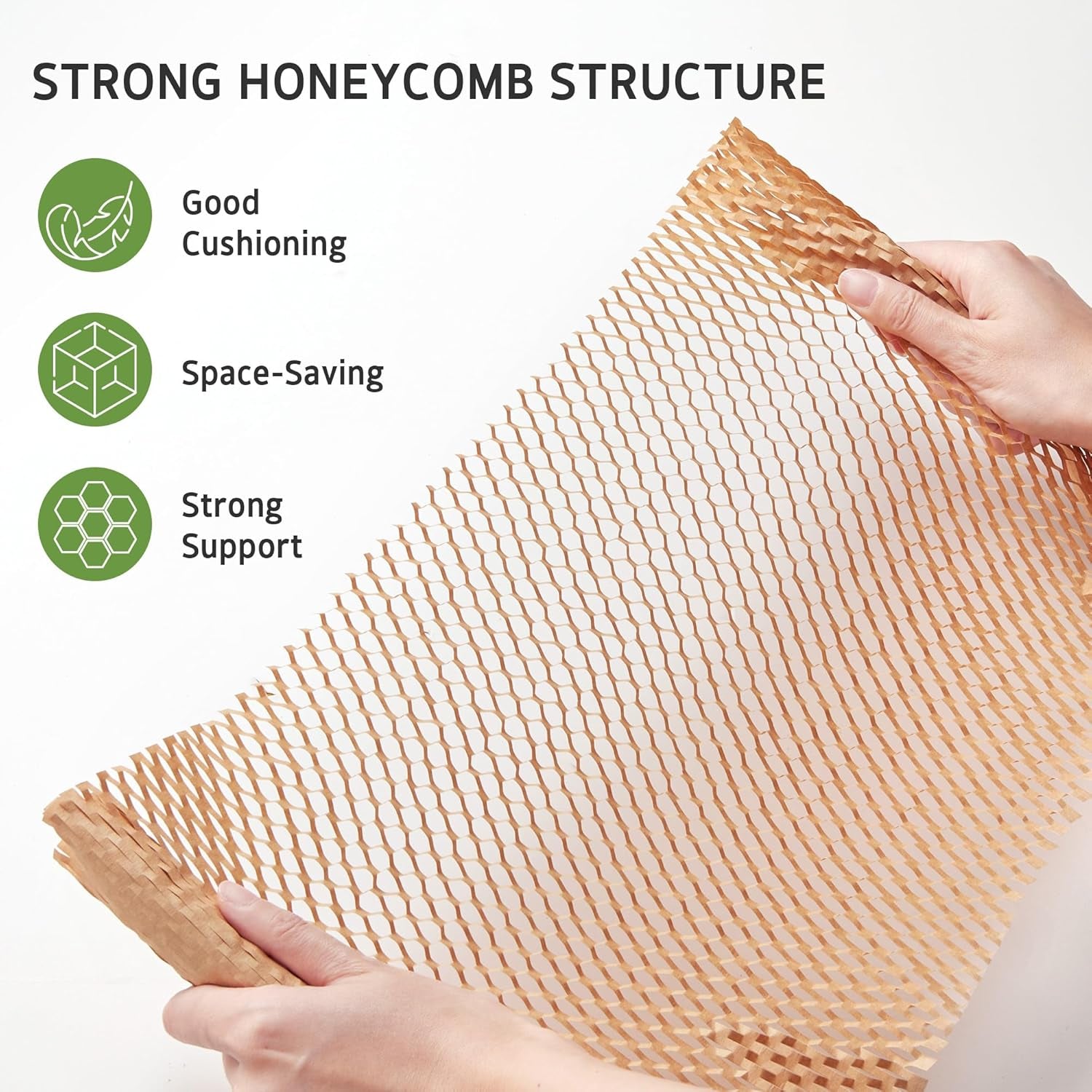 Honeycomb Packing Paper, 12" X 200' Cushion Bubble Packing Paper for Moving Shipping Packaging, Recyclable Moving Supplies Wrap Paper Roll with 20 Fragile Sticker Labels