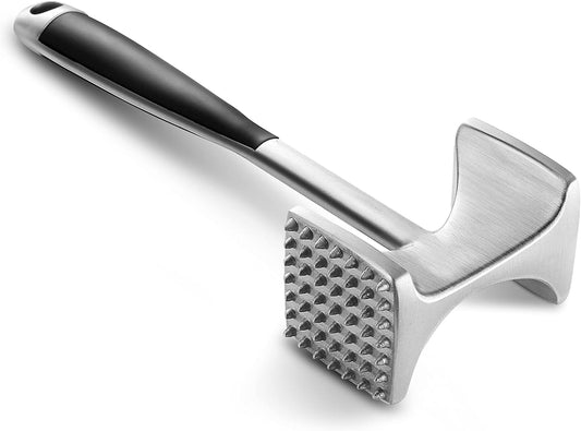 Meat Tenderizer Hammer with Comfortable-Grip Handle, Dual-Side Mallet for Kitchen, Heavy Duty Pounder for Tenderizing Steak, Beef and Fish