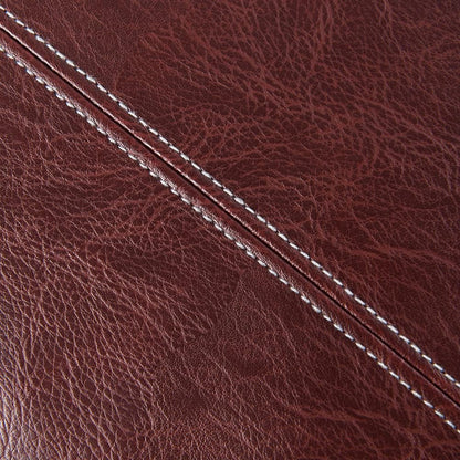 Burgundy Lumbar Waterproof Faux Leather Decorative Throw Pillow Covers 12X20 Inch for Living Room Couch Bed, Modern Farmhouse Boho Home Decor, Wine Red Hand Stitched Cushion Case 30X50 Cm