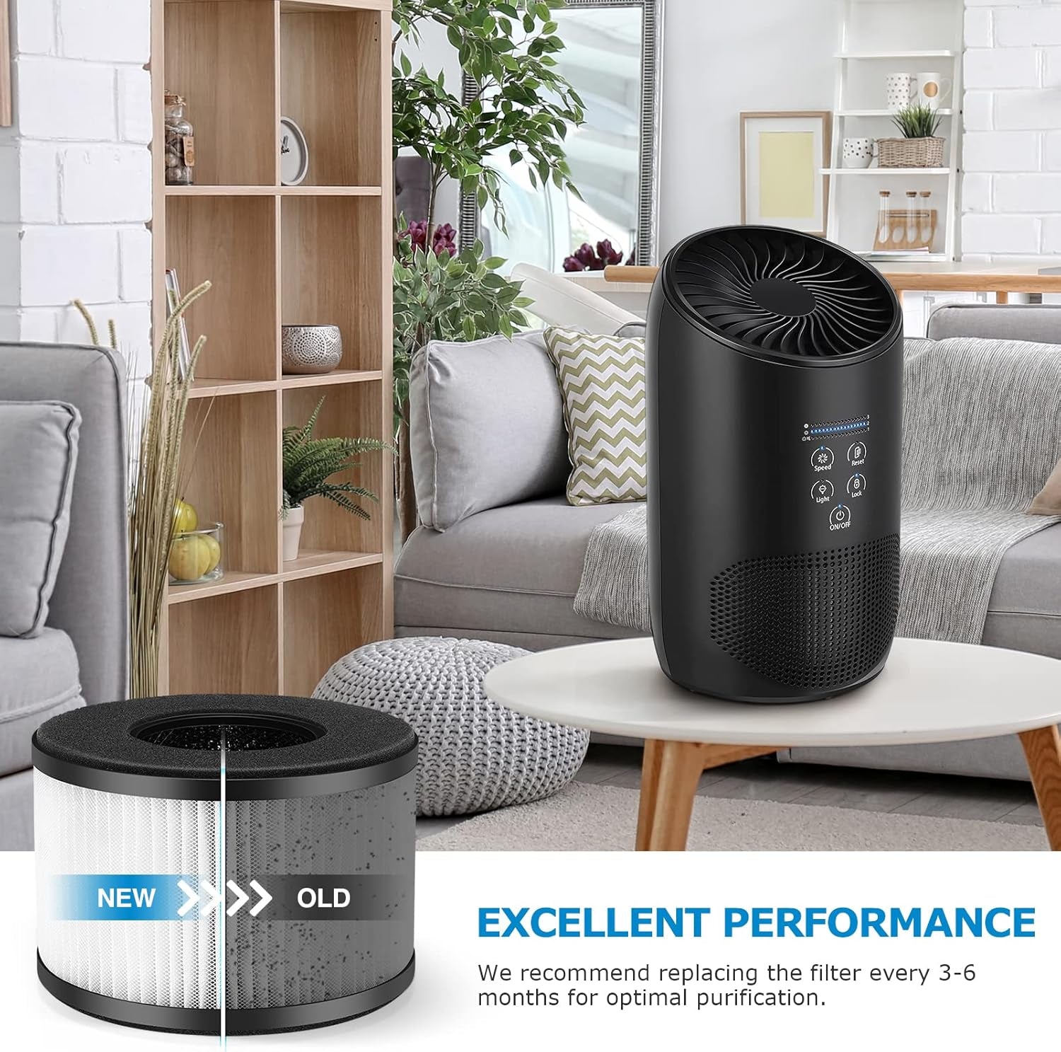 2-Pack BS-03 True HEPA Replacement Filter for PARTU and Slevoo BS-03 HEPA Air Purifier Part U & Part X, 3-In-1 Filtration System (Not Fit BS-01）