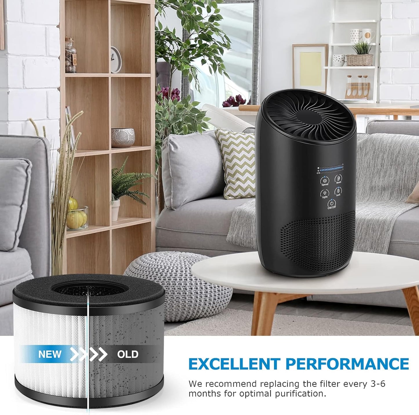 2-Pack BS-03 Replacement Filters Compatible with PARTU and Slevoo BS-03 Air Purifiers, 3-in-1 Filtration System (Not Compatible with BS-01)